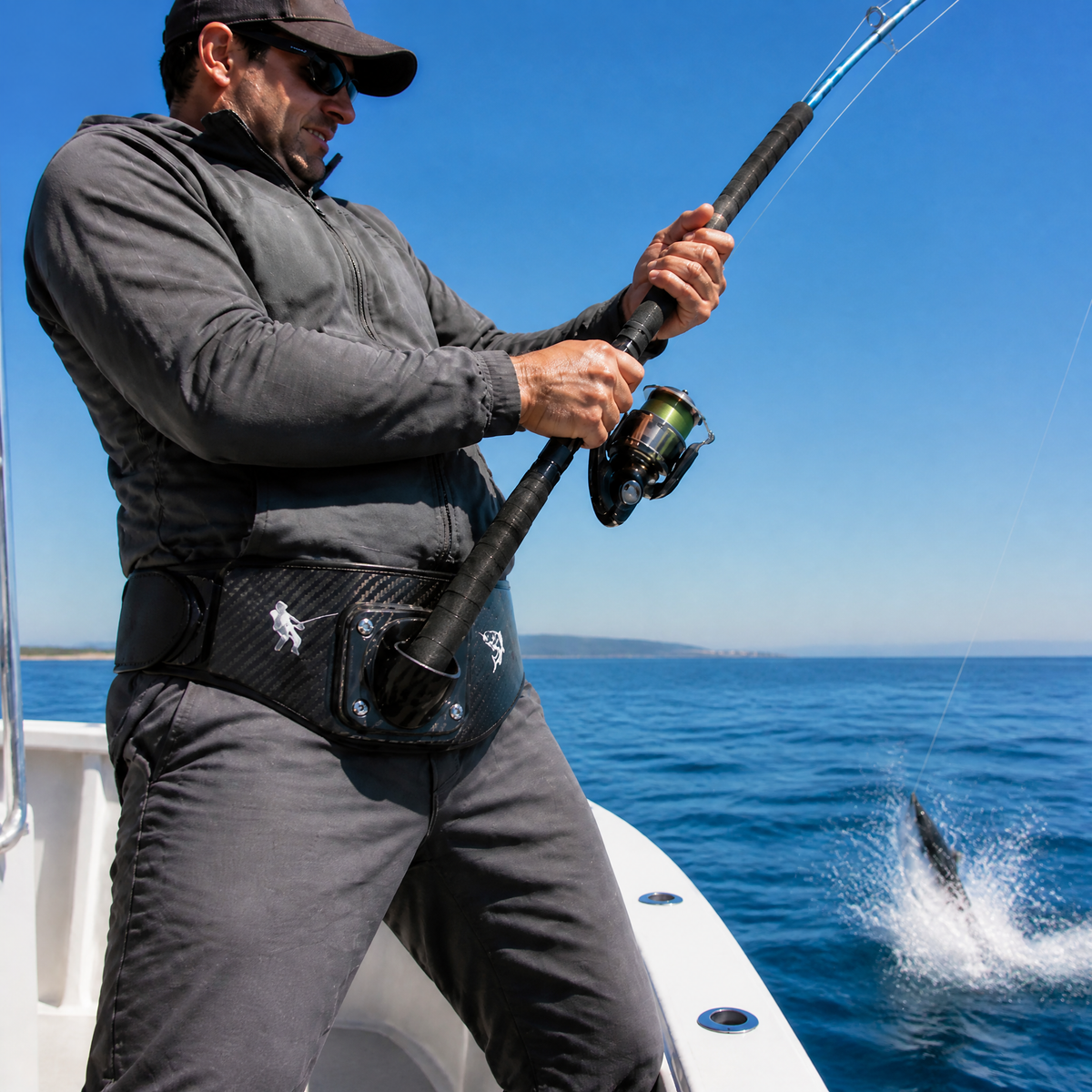 Carbon fiber belly support, Fishing waist belt